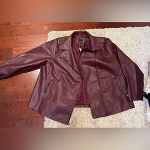 Never Worn! Faux leather moto jacket